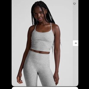 Beyond Yoga Spacedye Slim Racerback Cropped Tank - Silver Mist / M